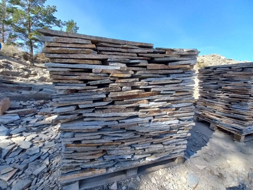 Плитняк златолит серебристый для фасада купить в Салавате