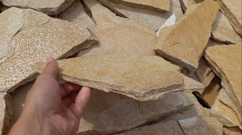 Плитняк златолит жёлтый для цоколя купить в Салавате