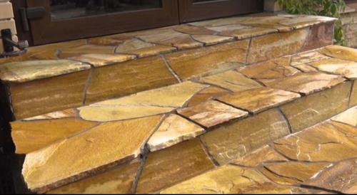 Плитняк златолит жёлтый золотистый для отмостки купить в Салавате