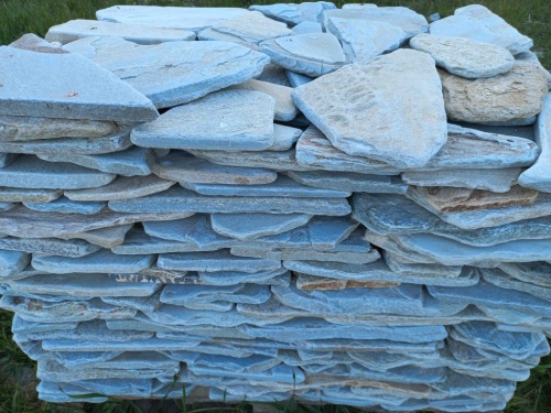 Плитняк златолит зелёный галтованный для цоколя купить в Салавате